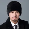 Men's Real Mink Fur Hat Winter Warm Beanie Cap Headwear Ski Hat Black Brown