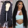 Deep Wave Lace Front Wigs Human Hair 13x4 Brasiliansk peruk 180%Curly f￶r svarta kvinnor