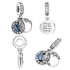 925 Silver Charm Bads Dangle Galaxy Series Flores Folhas Estrelas Lua Dangle C Conta Fit Pandora Charms Bracelet Diy Acessórios de jóias