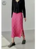 Sukienki swobodne Dushu Design Sense Kobiety proste spódnice jesienne eleganckie styl kratowy splot tekstur