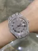 2022 Nieuwe editie Moissanite Diamond Watch doorgegeven Test Top Kwaliteit Mechanische ETA -beweging Luxe Volledig bevroren Sapphire -horloge met doos