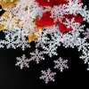 Outros suprimentos de festa de evento 300pcs brilhantes confeteções de floco de neve decorações de casas de natal árvores de Natal ornamento gelo princesa de aniversário de detrito 220901