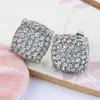 Stud Oorbellen Goud Kleur Iced Out Vierkante Bling Oorbel Mannen Hip Hop Luxe Strass Geometrie Voor Vrouwen Sieraden Z3M130