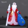 Riesiger aufblasbarer Weihnachtsmann für den Außenbereich, Weihnachtsdekoration, aufblasbarer Nikolaus mit Geschenktüte für Weihnachten und Neujahr