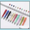 Ballpoint Pens Mix Color Voeg een kralen Ballpoint promotionele kinderen spelen Kerstcadeaus Creative Diy Plastic Beadable Pens Bead Ball Pen DHI4A