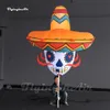 Outdoor Halloween Parade Props opblaasbaar Ghostface Puppet 2m Walking Blow Up Led Skull Balloon voor evenement