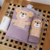 Towel Bear Printing Bath Set For Adults Absorbent Quick Drying Spa Body Wrap Face Hair Shower Towels Large Beach Cloth