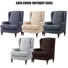 Housses de chaise Dernière 1 Housse de canapé et coussin Fauteuil à ailes Housses extensibles élastiques avec couleur unie pour