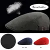 Bérets été respirant béret casquette pour hommes femmes en plein air soleil os bord chapeau chevrons Golf conduite plat réglable