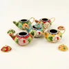 Christmas Decorations Wholesale 6PCS Beijing Cloisonne Teapot Crafts Silk Enamel Decoration