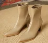 Donne calde invernali stivali caviglie corti eleganti dito quadrato chelsea tacchi alti danzanti scarpe