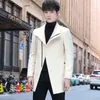 Męskie garnitury Blazers 2020 Zimowy płaszcz wełniany swobodny Slim Fit Long Trench Overcoat Gruby zamek błyskawiczny Windjacket Erkekler L220902