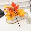 その他のイベントパーティー用品は、人工メープルカボチャブーケの偽の不気味な秋の葉ハロウィーン感謝祭DIYガーランドホームデコレーション220901