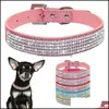Собачья воротники поводки поводки Pu Othestone Масштабируемая воротничка для домашних собак аксессуары для модного ожерелья для моды с различным цветом 9 1KL J1 Dhlgn