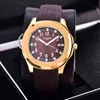 Mens Watches Automatic 2813 Movement 40mm Comfortable Rubber Strap 5atm Waterproof Luminous Top Quality Wristwatches Montre De Luxe Gold