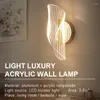 Muurlamp luxe LED-lichten Noordse goud 3-kleuren licht Acryl slaapkamer bedrand Gebaal woonkamer balkon ijdelheid decoratie