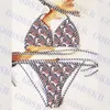Último traje de baño a cuadros Bikini para mujer Logotipo de la letra Conjunto de traje de baño para mujer Conjunto de dos piezas con sujetador de marca