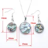 Dingle pendell￶rh￤ngen mode smycken upps￤ttning f￶r kvinnor naturliga abalonskal dingle p￤rla kedja halsband 45 cm bq311