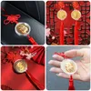 Interior Decorations 4pcs Chinese Year Ox Pendant Knot Decorative Ornament For Car