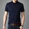 Polo da uomo di alta qualità in seta di gelso estate marca uomo polo designer manica corta casual top moda moda coreana abbigliamento 220902