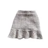 Sıradan Elbiseler Bahar Kadınlar Highwaist Tweed Fishtail Çanta Kalça Kısa Etek Allmatch Antiglare Aline 220902