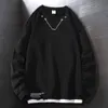 남성 후드 셔츠 느슨한 착용감 스웨트 셔츠 남자 힙합 스타일 Oneck Crewneck Sweatshirt No Hood 남자 대형 스웨트 셔츠 스트리트웨어 옷 220902