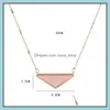 Pendanthalsband Triangle Blue Pink Quartz Turquoise Halsband Natural Stone Brand Gold Plated Halsband f￶r Women Jewel DHSeller2010 DHQDC