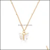 Colar de colar de borboleta de colar de borboleta para mulheres de meninas acrílico com jóias banhadas a ouro entrega 2021 decote dhseller2010 dhl3u