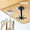 Hooks Rails 12PCS 360 Degrees Rotated Kitchen Hooks Self Adhesive 6 Hooks Wall Door Hook Handbag Clothes Ties Bag Home Hanging Rack 220901