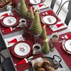 Juldekorationer 104st Jul Santa Hat Tabell Provises Holwer Christmas Silverware Candy Wine Bottle Home Kitchen Table Decoration 220901