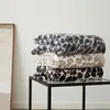 Blankets Fashion Leopard Sofa Blanket Office Nap Knitted Thread Throw Bedside Bedspread Winter Warm Home Textile Fleece Blankets130x160cm