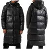 Mens Down Parkas Mens Autumn and Winter Coat Jackets stor storlek Fast färg Lång bomullsrock vadderad jacka Pocket Coat med hatt 220902