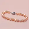 Perlenarmbandstränge 10 mm Größe 22 cm Länge 925silber Der Schmuck, den Frauen durch natürliche Süßwasserperlen gegeben haben, ist modisch und personalisiert