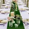 Tischläufer, 6 Stück, für Hochzeit, Satin, Waldgrün, lange, helle Seide, Dinnerparty für Bankett, Geburtstagsdekorationen 220902