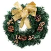 Decorative Flowers Home Garland Ornament Year Wreath Artificial Green Leaves Hanging Christmas For Front Door Decoration