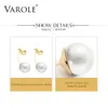Stud Varole Arrival Big Pearl Gold Color Steel Earrings for Women c Shape Knotted Hoops Earrings Jewelry Wholesale