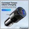 Billaddare USB Quick Car Charger 15W 3.1A Typ C PD Fast Charging Phone Adapter för 13 12 11 Pro Max Huawei Honor Drop Delivery 2021 DHGLW