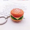 Chave -Hamburger Series PVC Keychains Handmade Bag Car Chain Chain Cingled Keychain Charms Jewelry Gift Promoção