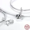 925 Silver Charm bead fit Pandora Charms Bracelet CZ Love Mum in Heart Shape charmes ciondoli DIY Fine Beads Jewelry