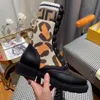 Rockoko Combat Boots Designer Women Ankle Martin Half Knee Boot Leather Fabric Platform Winter Booties