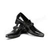 Scarpe eleganti da uomo in pelle verniciata alla moda Catene Scarpe brogue da ufficio per ufficio Scarpe da festa maschili Taglie forti