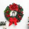 Flores decorativas 2022 Grinalda de Natal sagrado com luzes penduradas ornamentos Decorações da parede da porta da frente Garland artificial alegre árvore