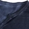 Camiseta masculina camiseta de camiseta de caneca de decote em vizinha de manga longa de gola longa e elegante botões slim butões de camisetas de outono casual roupas masculinas sólidas mais tamanho 3xl 220902