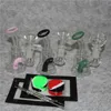 Bongas de óleo de água colorida de dab bongus de vidro inesperado com 4 mm de quartzo banger unhas recicller bubbler ciclone perc tubo de água