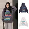 Heren Hoodies Sweatshirts 2022 We11Done Hoodies Rainbow Letter Barrage Print Hooded Losse Sweatshirt Oversized Men Women Welldone Velvet Casual pullover T220901