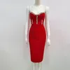 pärlor kvinnor lady sexiga klänningar från axel designers bandage bodycon smal blyerts klänning ys30165