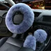Steering Wheel Covers 3PCS/SET 38cm Universal Car Cover Plush Winter Hand Brake Gear Position Wool Decoration Accessories