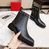 2022 New Women ankle boots genuine leather shoes woman short boots with heels and rivet