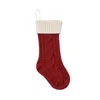 Red White Christmas Knitted Wool Socks 2023 New Year Christmas Gifts Xmas Socking for Kids 2022 Navidad Natale Kerst Noel Decor 46cm