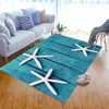 Teppiche 3D Strand Seestern Muster Wohnzimmer Flanell Teppich Schlafzimmer Teppich Alfombra Kinder Bereich Teppiche Für Zuhause Weichen Boden Tapete Salon